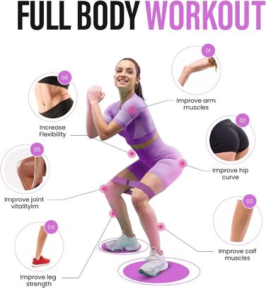 Еластичні гумки для фітнесу Portentum Resistance Bands: набір для йоги та силових тренувань (рожевий, зелений, фіолетовий)