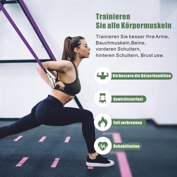 Набір еластичних стрічок для фітнесу та реабілітації, з аксесуарами та порадами, для силових тренувань, йоги та фізіотерапії