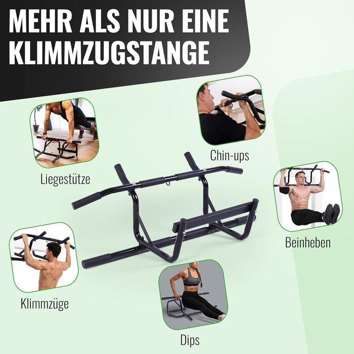 Климмер для дверного отвору без свердління, стабільний турнік для підтягувань та віджимань, з ременем для підтягувань, чорний, професійний, до 90 см