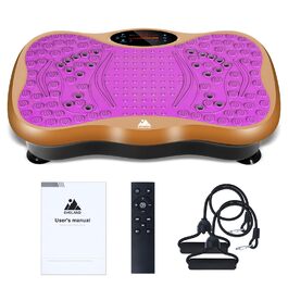 Вібраційна платформа EVOLAND з 5 програмами тренувань, Bluetooth, стрічки опору для всього тіла (фіолетовий)