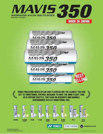 М'ячі для бадмінтону Yonex Mavis 2000, нейлон, зелені, 6 шт.