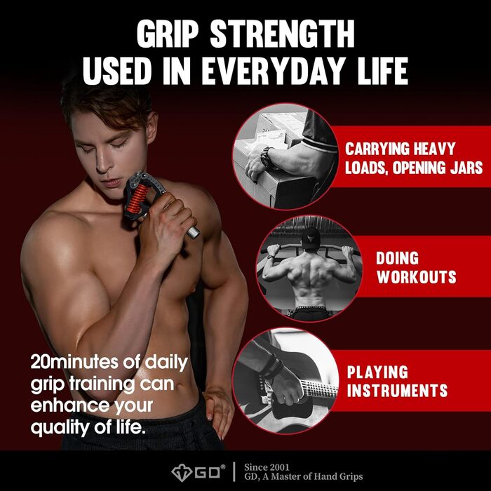 Регульований еспандер GD Iron Grip IG 80 Light для кисті та передпліччя, 25–80 кг, для силових тренувань
