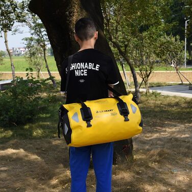 Водонепроникна сумка для подорожей Wild Heart PVC500D 40L, 66L, 100L з регульованим плечовим ременем та внутрішньою кишенею, жовта