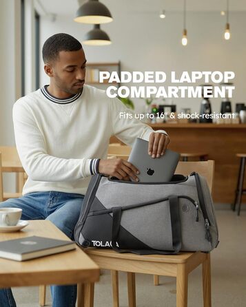 Спортивна сумка Tolaccea 47L з відділенням для взуття та мокрих речей - рюкзак, сумка для подорожей, фітнесу, тренувань (Сірий)