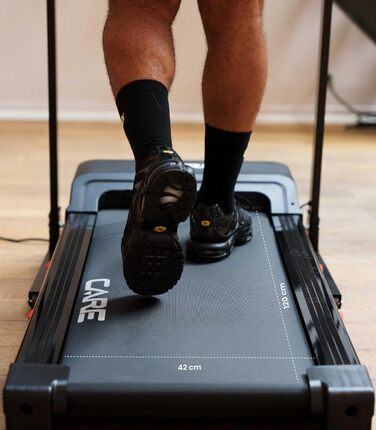 Бігове обладнання Care Fitness Jogger Max: LED-дисплей, 28 програм, 16 км/год, ручна нахил, тихий мотор