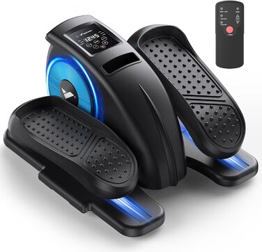 Міні еліптичний тренажер MERACH з пультом, дисплеєм, 12 швидкостей, тихий та портативний степер для дорослих, молоді та людей похилого віку, чорний