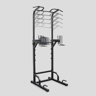 Силова вежа Phoenix Fitness Power Tower, турнік, бруси та стійки для віджимань, багатофункціональний тренажер для дому, чорний
