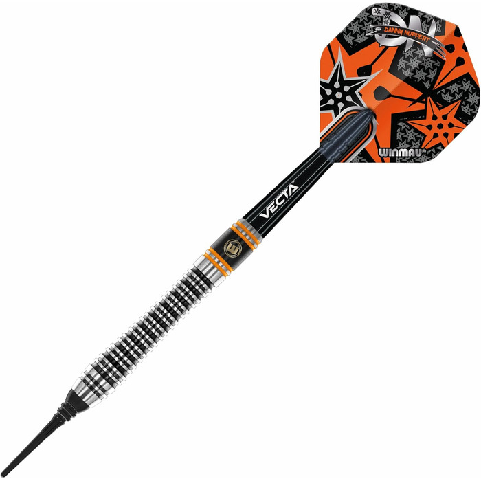Професійний набір дартсів WINMAU Danny Noppert Signature Edition 2.0, вольфрамові дротики 18 г з оперенням та стрижнями