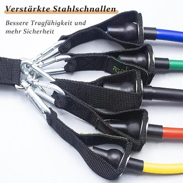 Набір гумових еспандерів для фітнесу з ручками 5 шт. Resistance Bands для пілатесу, йоги, силових тренувань вдома
