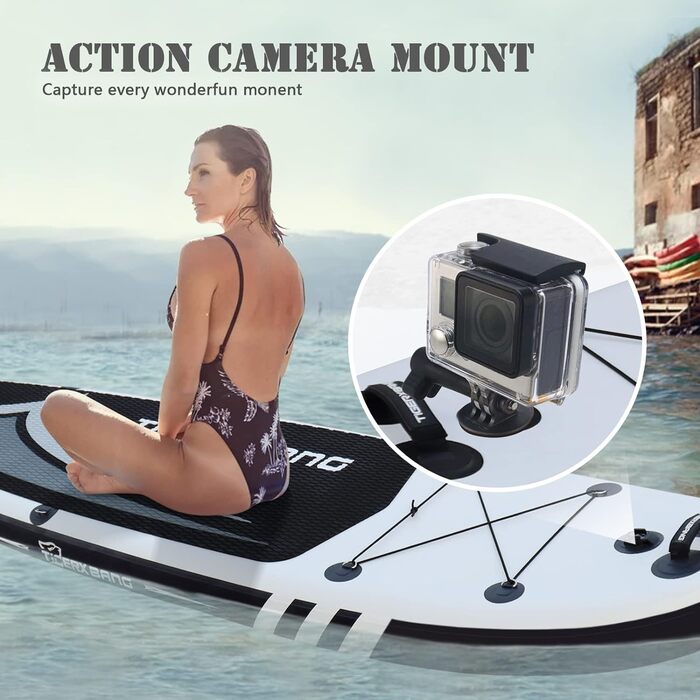 Надувний SUP Board (Stand Up Paddle Board) для веслування, чорний, 305 см