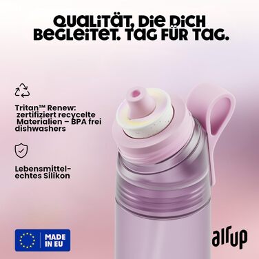 Пляшка для води air up Twist Pro Лаванда 600 мл з арома-капсулами та соломинкою - фіолетова пляшка для школи, спорту, фітнесу