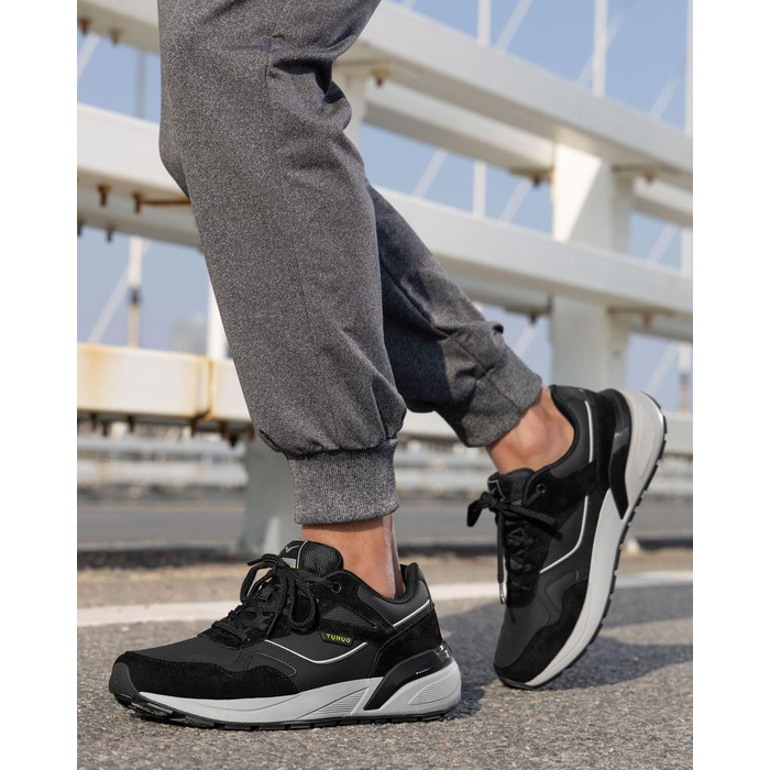 Чоловічі кросівки для відпочинку, бігу та ходьби. Розміри 41-45 EU (44 EU, чорний/сірий)