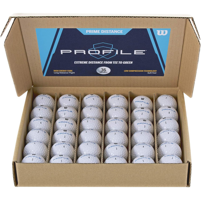 Гольф-м'ячі Wilson Profile Distance, 36 шт., для дальності