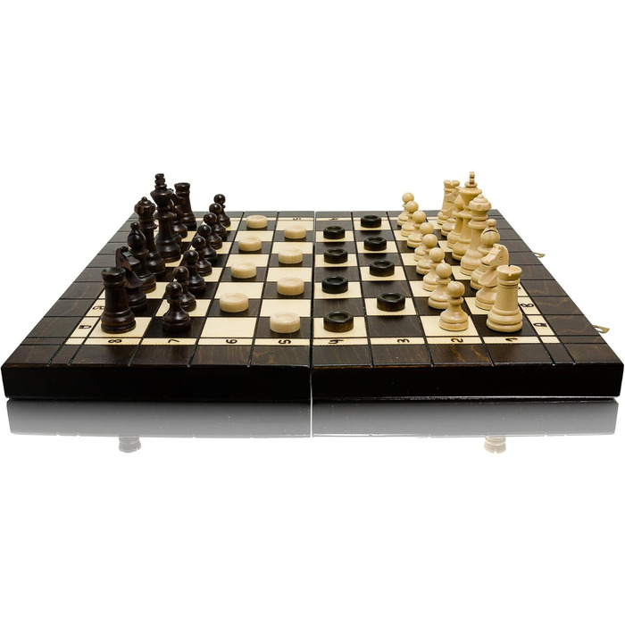 Набір 3в1 Шахи, Нарди, Дама Master of Chess XL 40 см, ручна робота, дорожній набір для дітей і дорослих