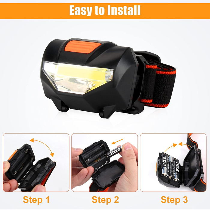 LED налобний ліхтар Suright, 2 шт. 140 люмен, 3 режими, водонепроникний, для бігу, риболовлі, кемпінгу, полювання, альпінізму, прогулянок з собакою