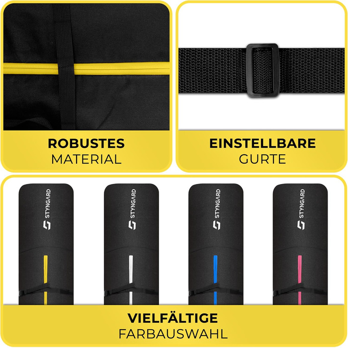 Чохол для лиж STYNGARD KITZBÜHEL (2 пари) - XXL, чорно-жовтий, водонепроникний