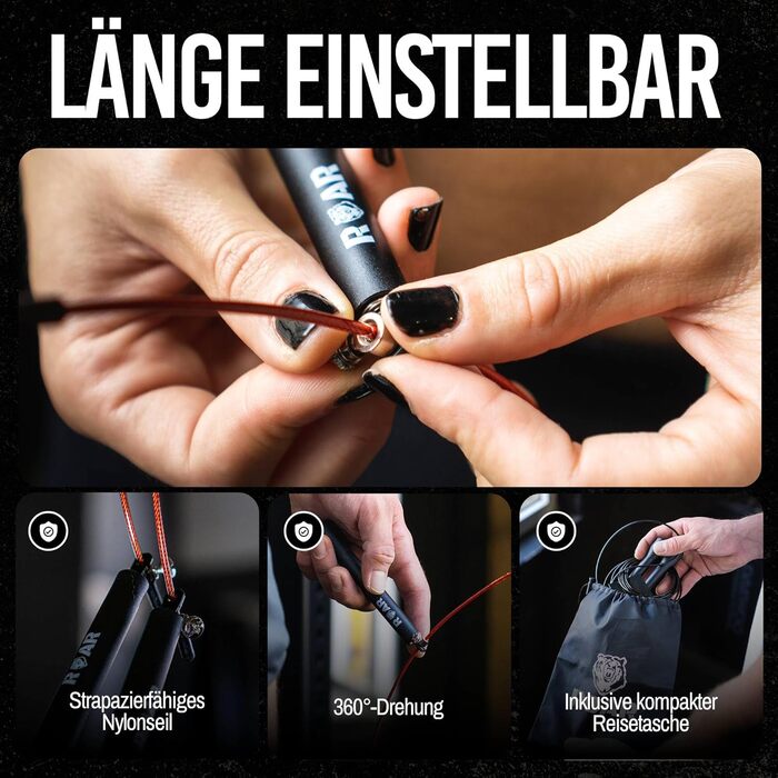 Стрибкове канат Roar® для фітнесу, боксу, кросфіту, з сумкою. Червоний