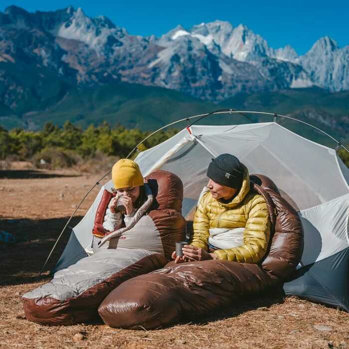 Спальний мішок Naturehike Snowbird Entendaunen, 400g, Khaki/M, для кемпінгу та подорожей