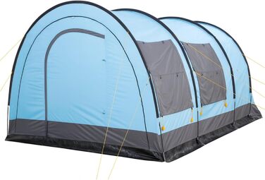 Намет CampFeuer Relax6 для 6 осіб: сімейний кемпінговий намет з тамбуром, водонепроникність 5000 мм, блакитно-сірий