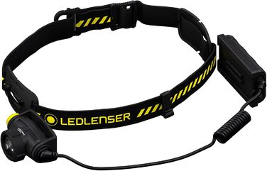 Ліхтар налобний LED Ledlenser H5R Work, 350 люмен, водонепроникний IP67, регульований, поворотний, з плавним регулюванням яскравості, 2xAA батарейки, дальність освітлення 160м, з батарейками