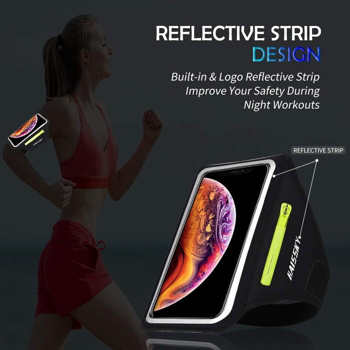 Спортивний браслет для телефону Guzack: універсальний, для бігу, до 6.9' (синьо-чорний)