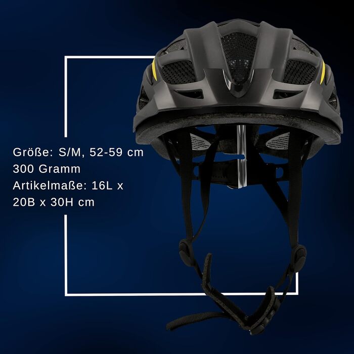 Велошолом FISCHER Urban Lano S/M 52-59 см, унісекс, чорний-жовтий