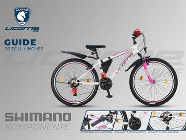 Гірський велосипед Licorne Bike Guide Premium 26 дюймів, 21 швидкість, для дівчат, хлопців, чоловіків і жінок