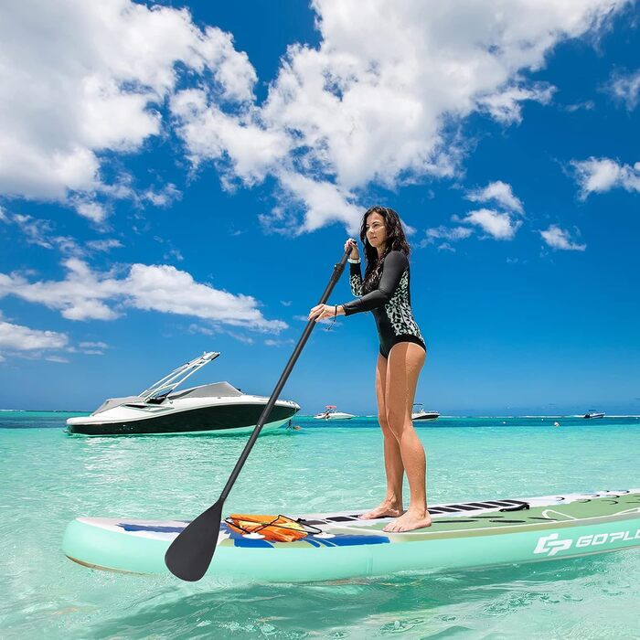 Надувна SUP-дошка RELAX4LIFE 320/335x76x15 см з веслом, насосом, рюкзаком, ремкомплектом та 3 плавниками, для початківців і професіоналів