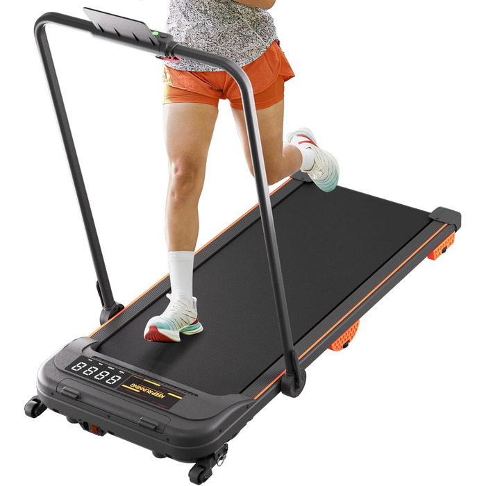 Електричне бігове полотно для дому з нахилом, 12 км/год, тихий Walking Pad, 2.5HP, складане, з LCD-дисплеєм, пультом дистанційного керування та керуванням через додаток, потрійна амортизація, не потребує збирання