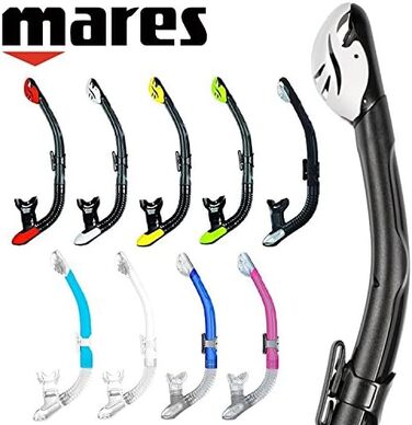 Трубка для снорклінгу Mares Ergo Dry (доросла, чорно-жовта) з клапаном сухого типу
