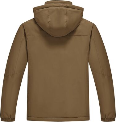 Чоловіча зимова куртка YSENTO, водонепроникна, з флісовою підкладкою, для активного відпочинку, софтшел, дихаюча, для катання на лижах та сноуборді з капюшоном (L, Кофе)