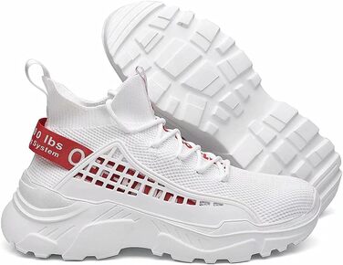 Чоловічі кросівки FUSHITON: дихаючі спортивні, легкі, повсякденні, для вуличної бігуни, мода, фітнес (47 EU, Білий)