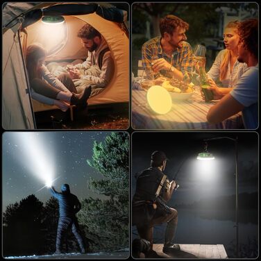 Eventek Кемпінговий ліхтар 12000mAh, 4000LM, LED, 4 режими, магнітний, IPX5, вологостійкий, перезаряджається. Ідеально для кемпінгу, намету, походу, аварійного освітлення. Зручний дизайн-ліхтар.