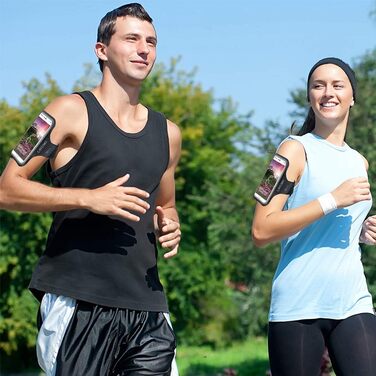 Спортивний браслет на руку для iPhone 16 Pro Max, 16 Plus, 15 Pro Max, 15 Plus, 14 Pro Max, Samsung S24, S23, S22 Ultra. Тримач для телефону на руку для бігу та спорту, чорний. Підходить для телефонів 6.3'-7.0'