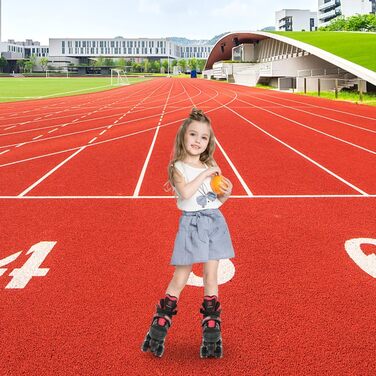 Дитячі ролики Supfine Inlineskates – зручні ролики з підсвічуванням, регульовані розміри 31-38 (S/M), для дівчаток та хлопчиків, червоно-чорні