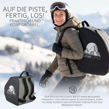 Чохол для лижних черевиків Rawstyle: рюкзак для лиж, черевиків, шолома, хард- та софт-боти, інлайни. Сірий, модель 3