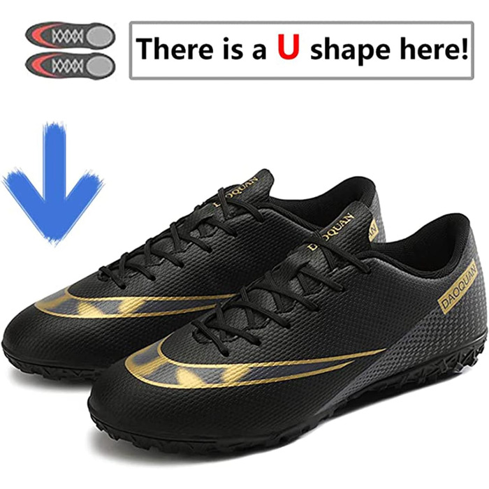 Дитячі футбольні бутси для хлопчиків та дівчаток. Внутрішні/зовнішні, для гри на траві. З антиковзаючою підошвою та амортизацією. Розмір 42 EU, чорний колір