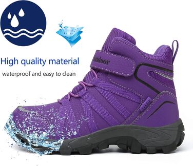 Зимові черевики для дітей: тепла водонепроникна модель для сноубордингу та трекінгу, з клямками (29 EU, фіолетовий)