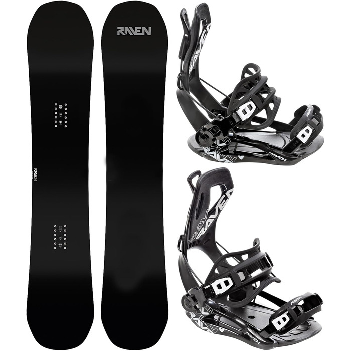Сноуборд RAVEN Pure Black + Фіксуючі кріплення FT360 Black, Lemon Snowboard 148 см + Кріплення S FT360 Black