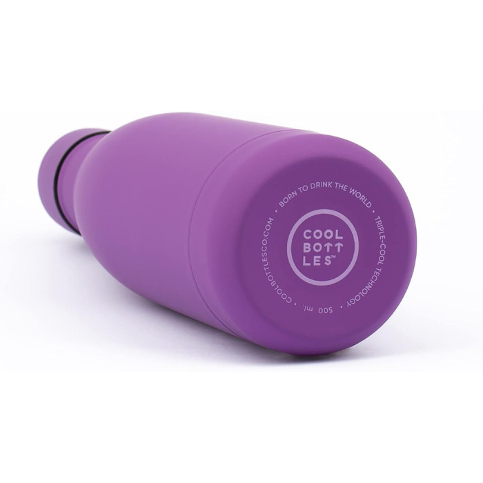 Термос-пляшка з нержавіючої сталі Cool Bottles Vivid Violet 350 мл, зберігає холод до 36 годин і тепло до 18 годин, BPA Free, фіолетова