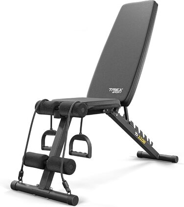 Складана лавка для жиму TREX SPORT TX-110B, 7-позиційна, універсальна тренувальна, регульована спинка, для дому та спортзалу