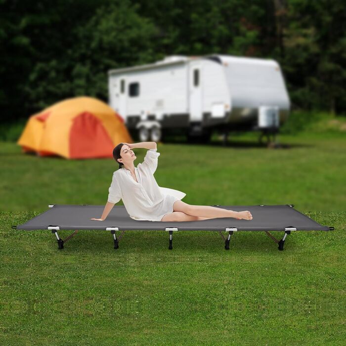 Розкладне ліжко для кемпінгу, туристичне ліжко-крісло, 190x65x15 см, з сумкою, до 150 кг