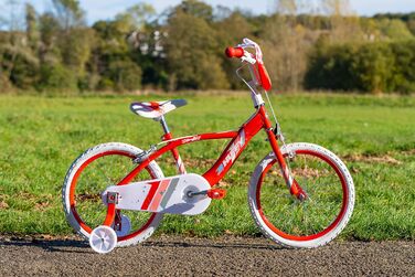 Дитячий велосипед Huffy Glimmer 18 дюймів червоний для дівчаток 6-8 років, легка швидка збірка, зі стабілізаторами