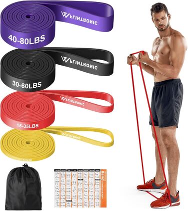 Набір еластичних стрічок Flintronic для фітнесу та йоги, 4 шт.