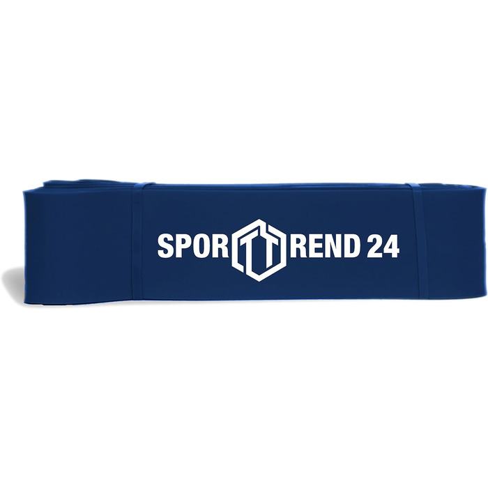 Спортивна стрічка-еспандер Sporttrend 24, темно-синя, 104 см, опір 27–91 кг, для фітнесу та силових тренувань