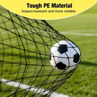 Ворота для футболу MoKo для саду, 150x120 см, сітка з мішенню, портативне обладнання для тренувань дітей, ігровий спорт на відкритому повітрі (чорний+жовтий)