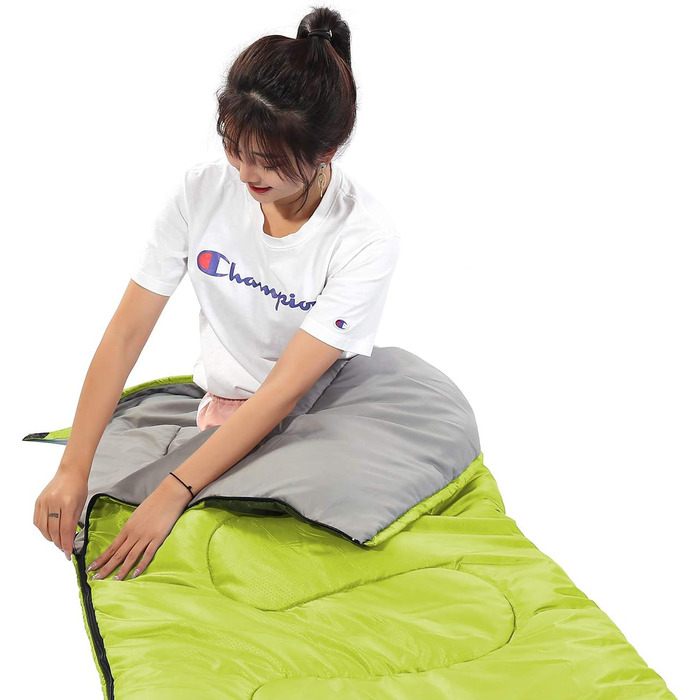 Сплячий мішок SWTMERRY для 3-4 сезонів (літо, весна, осінь, зима) – теплий та холодний клімат, легкий, для підлітків та дорослих, для походів, рюкзаків та кемпінгу. (Односпальний, Зелений)