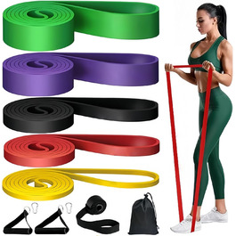 Набір еластичних стрічок для фітнесу 5 шт. з різними рівнями опору, для йоги, пілатесу, тренувань та фізіотерапії