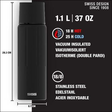 Термос SIGG Gemstone IBT з чашкою, герметичний, легкий, BPA-free, нержавіюча сталь 18/8, 0,5/0,75/1,1 л