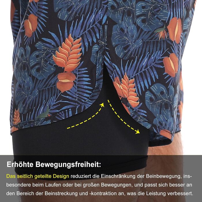 Шорти для бігу чоловічі 2 в 1, спортивні шорти для занять у залі, тренувань та марафону (хакі / з петлею для рушника, XXL)